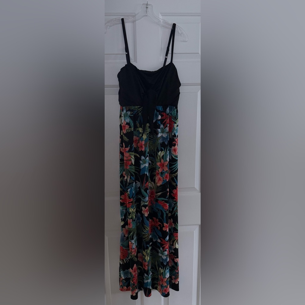 i Jeans by Buffalo Womens M Tahiti Floral Knot Maxi Sundress with Pockets